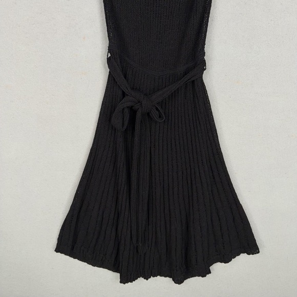 Viola Dress Womens Small Black Knit Fit Flare Belted Lined Cocktail Party - Picture 3 of 14